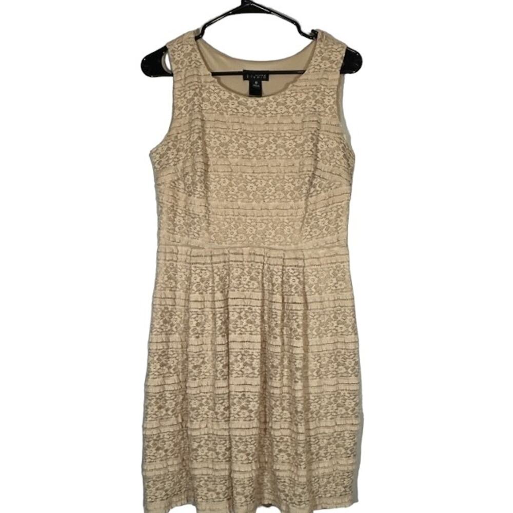 Enfocus Studio Blush Pink Lace Sleeveless Sheath Dress Women Sz 10